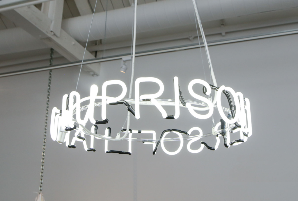 Zoe Buckman Imprison Her Soft Hand White Neon Sign